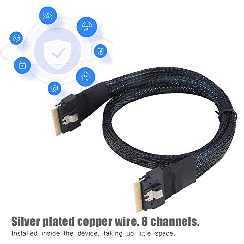 image for Mugast SFF-8654 Slimsas Cable,1.6FT 8-Channel 24Gbps High Speed Transm