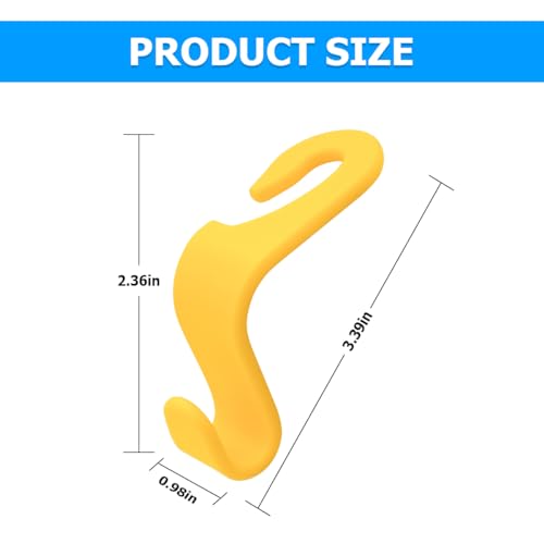 Image of 4PCS Car Back Seat Headrest Hooks, Rear Car Seat Storage Headrest Hanger Holder Hooks Organizer, Universal Auto Interior Accessories for Bag Purse Handbag Cloth Coats Grocery (Yellow)