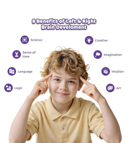 Image of Qlect Brain Development Activity Book for Kids | Left Right Brain Exercise Writing Board | Reusable Learning Kit with Markers | Montessori Educational Toy for Toddlers