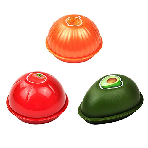 3pcs Refrigerador Creativo de la Cocina Frutas Vegetales Envases crujientes Cebolla Tomates de Aguacate Recipientes de Almacenamiento Frescos