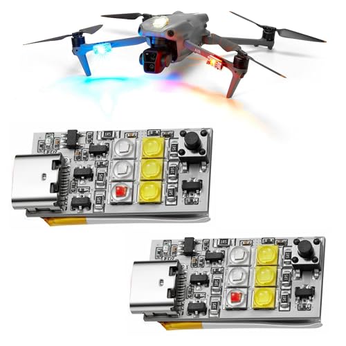VIFLYRC NovaStrobe FAA Compliant Drone Strobe Light 6 Cree LEDs 1000 Lumens 4 Colors (White Red Green Blue) Fits for DJI Mini Neo Mavic Air Avata Flip (2 PCS)