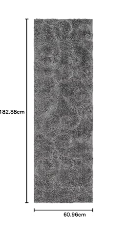 Image of Handwoven Microfibre 3D Rug for Living Room (Grey, 2 X 6 Feet (Runner), Microfibre)