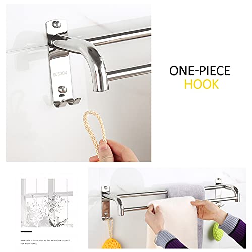 Double barre porte-serviettes 100cm inox SUS304, accessoire de rangement mural de cuisine - 5