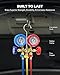 Orion Motor Tech AC Manifold Gauge Set for R12 R22 R502 R134a Refrigerant, 3 Way Automotive AC Gauge Set with Antishock Gauges Hoses Couplers & Adapter, Puncturing Can Tap Freon Recharge Kit for HVAC