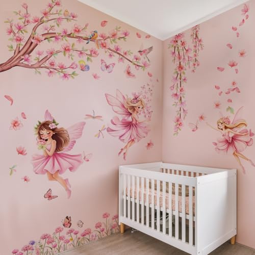 Vinilos decorativos árbol flor de cerezo rosa para habitación miniatura 3
