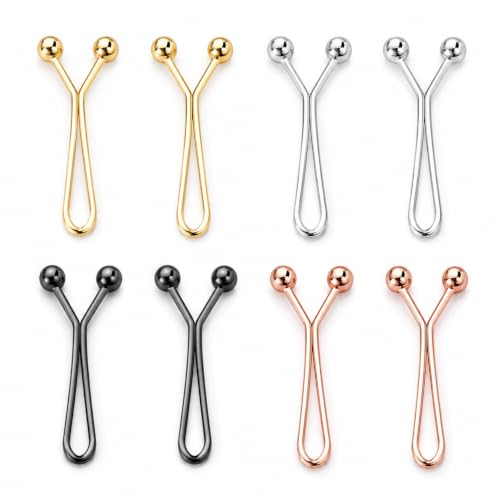 QZKJQDD Hosen Taillenspanner 8 Stück Taillenschnallen Clips Hosen Taillenspanner Kein Nähen Jean Knopfnadeln Knöpfe Pearl Jean Knopfnadeln DIY Kleidungstransformation (4 Farben)