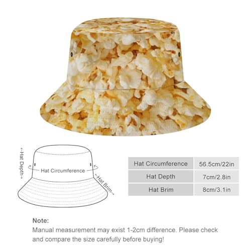 Image of Food Golden Corn Bucket Hats Unisex Washed Cotton Lightweight Outdoor Summer Beach Sun Hats Men Women Bucket Hat for Travel