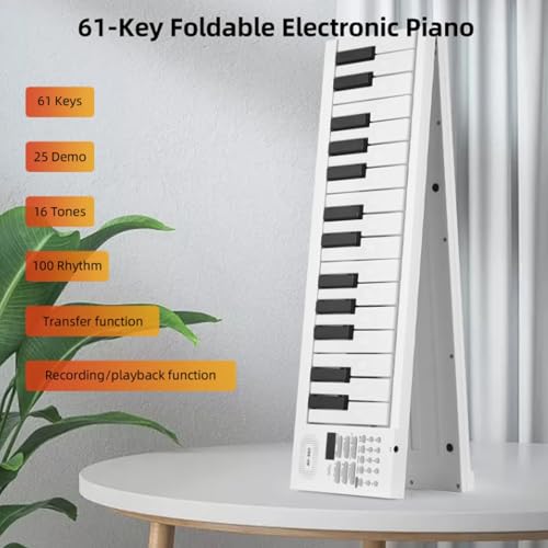 Piano électronique Pliable, Clavier électronique Multifonctionnel à 61 Touches avec Affichage Led, Batterie Intégrée, Instrument Musique Portable, Piano Numérique avec Sac Transport Débutants - Les Beatles, Paul McCartney, John Lennon, RIngo Starr, George Harrison Piano électronique Pliable, Clavier électronique Multifonctionnel à 61 Touches avec Affichage Led, Batterie Intégrée, Instrument Musique Portable, Piano Numérique avec Sac Transport Débutants – Image 4