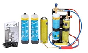 ROTHENBERGER Industrial Autogenschweiß- und Hartlötgerät Roxy Kit Eco, inkl. 3 x Sauerstoffeinwegflasche 110bar-930 ml und 2 x Maxigas-600 ml und umfangreichem Zubehör