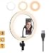 LED Ring Light,Gemwon Dimmable Beauty Plastic Soft USB Adjustable 3 Lights Color 10 Inch Temperature 3000K-5000K with Phone Stand for Streaming Makeup YouTube Video Shooting Selfie Photography Phone