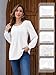 Long Sleeve Shirts For Women Fall Fashion 2025 Womens Tunic Tops Pleated Crew Neck Puff Sleeve Blouses Dressy Casual White
