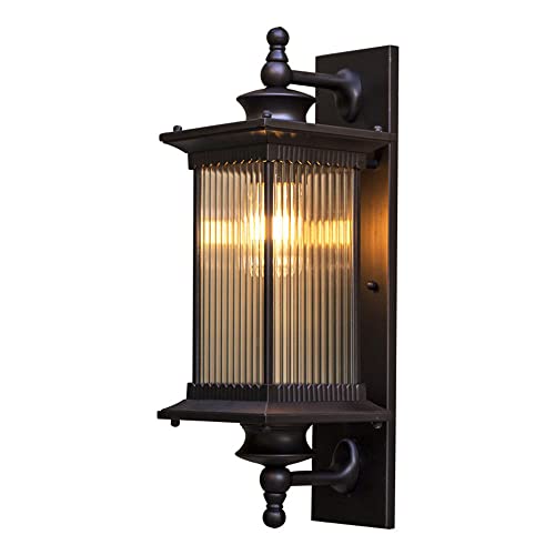 CHUNGYANG Aplique de pared decorativo para balcón nórdico, personalidad creativa, luz de pared de jardín vintage, lámpara de pared para jardín, patio, IP55, impermeable, para exteriores, aluminio