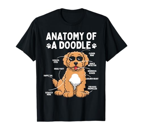 Doodle carino per uomo donna doodle dorato cane labradoodle Maglietta
