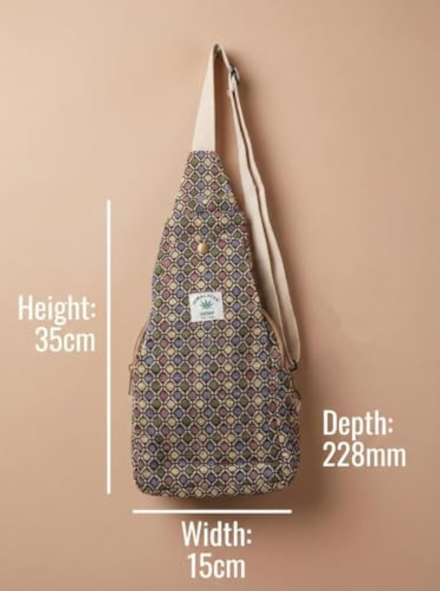 Hemp Sling Bag, Tote Bag for Travel
