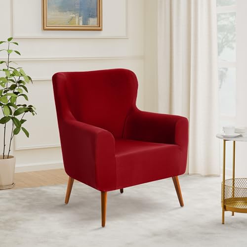 Amazon Brand - Solimo Stretchable Single Seater Solid Sofa Cover | High-Density Polyester Spandex Fabric | Universal Fit | Dark Red (B0CW9TZLB2) Amazon Price History, Amazon Price Tracker