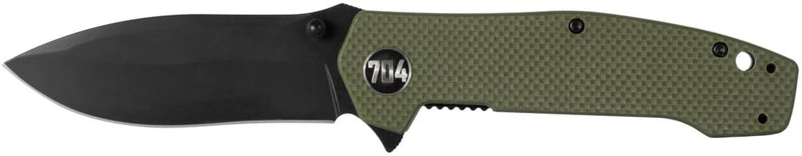 704 Gear Trailblazer EDC Folding Pocket Knife | 3.25" Blade, G10 Handle, Ambidextrous Thumb Stud, Reversible Pocket Clip | Olive Drab Green