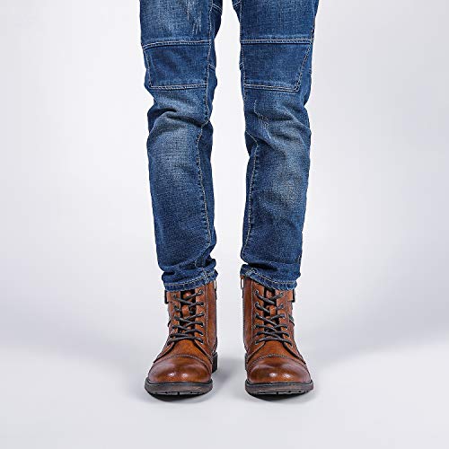 AMAPO Men Oxford Derby Boots,Comfort Casual Dress Boot for Men,Buckle Lace-Up Side Zipper(A20707-BRN-43) by AMAPO - Used condition - Image 2