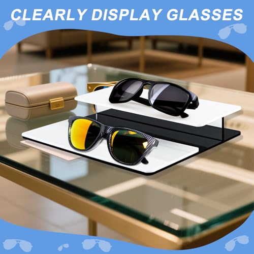 Brillenhalter Acryl, Brillenständer Doppelt, Sonnenbrillen Aufbewahrung für Büros, Schlafzimmer und Optische GeschäFte, Brillenablage Stilvoll und Schön, Brillen Organizer Platzsparend, 1 Stück