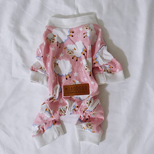 Miaododo Pink Sheep Puppy Dog Christmas Pajamas Hoodie Cute Pet Dog Cat Clothes Costume Sweaters For Small Medium Dogs Girl Boy Pjs Onesie Shirt（Xl,Pink #TOP4