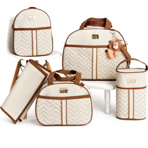 kit 5 Bolsas Mala Saída Maternidade (bege)