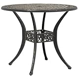 vidaXL Mesa de jardín Aluminio Fundido Bronce Ø90x75 cm, Mesa, Mesa de Patio, Muebles de Exterior, Mesa al Aire Libre, Muebles de jardín