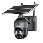 Xega 4G LTE Cellular Security Camera Outdoor Solar Camera Wireless, 2K HD Color Night Vision PTZ 360° View, Smart Motion Detection, 2 Way Talk, No WiFi, SIM Card Included, IP66