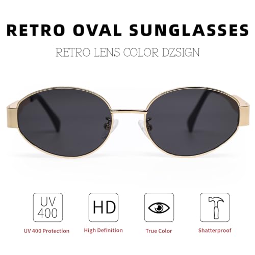 Retro Oval Sunglasses for Women Men Trendy Polarized Sun Glasses Vintage Classic Shades Metal Frame Sunnies2