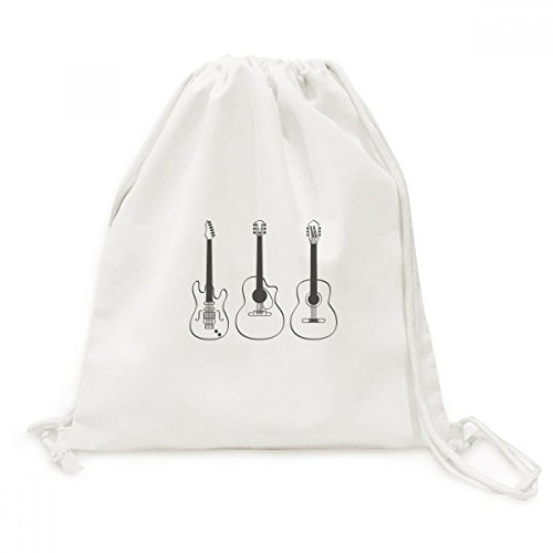 Sac de voyage en toile imprimé guitare avec cordon