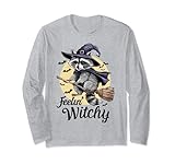 Photo Gallery feelin witchy cute raccoon halloween witch spooky bats maglia a manica Photo Gallery feelin witchy cute raccoon halloween witch spooky bats maglia a manica
