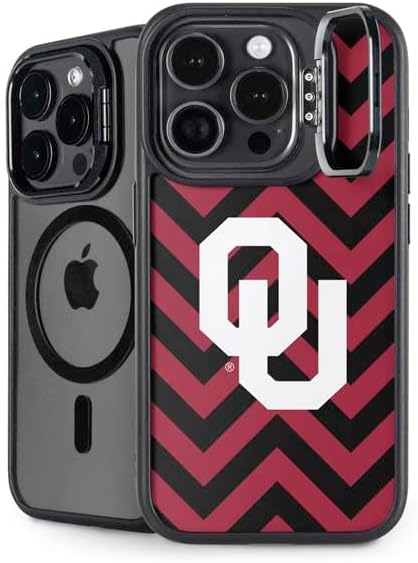 Skinit Kickstand Phone Case Compatible with iPhone 16 Pro Max - Officially Licensed University of Oklahoma Sooners Black Design
