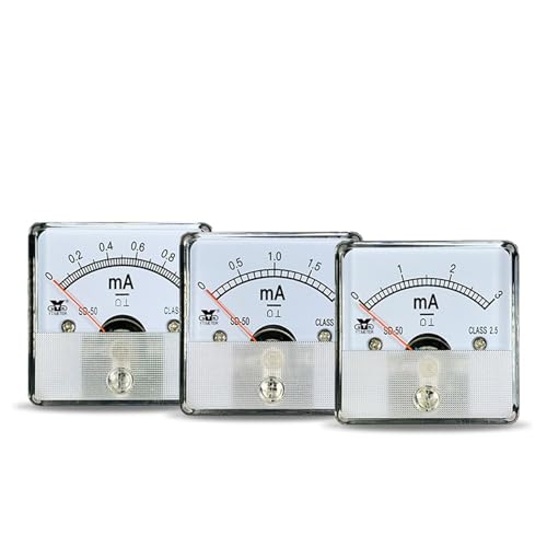 Amperímetro de panel Sd50-a 30mA formato cuadrado 45x45mm para corriente continua 2