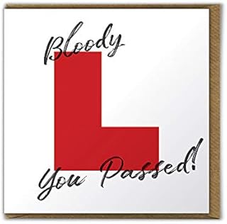 Brainbox Candy - Funny Humorous Cheeky Congratulations On Passing Your Driving Test Card - 'Bloody L You Passed' - For Him Her Friends Mates Son Daughter