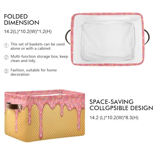 Ice Cream Rectangular Storage Basket Organizer Bin Shelf Baskets For Clothes Gifts For Home Office Dorm by Bzocm - Image 5