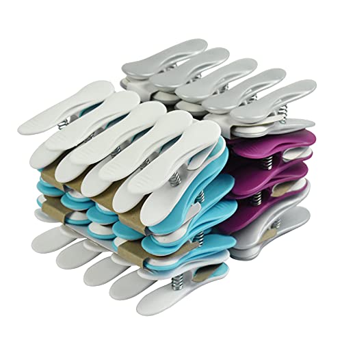 LAGUELLE - 40 Pinces Clips ANTIGLISSANTS - Fabrication Française - Assorties Gris, Blanc, Bleu, Violet Cover