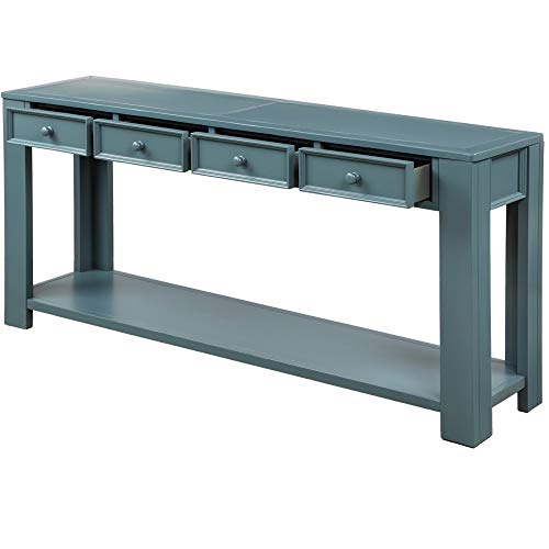 Distressed Finish Console Table for Entryway Hallway Antique 64" Long Sofa Table
