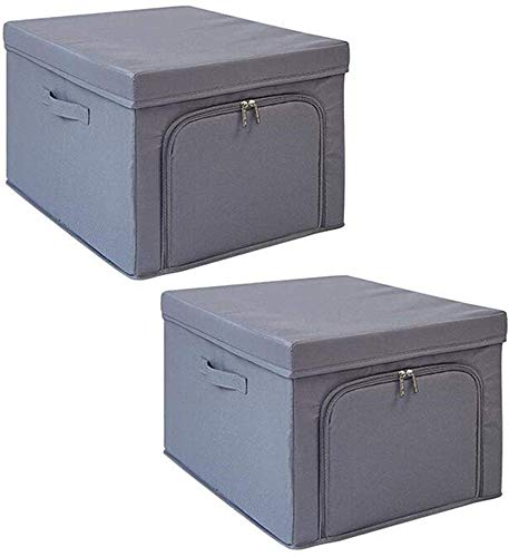 Boîte de rangement pour vêtements tissu gris grand organisateur