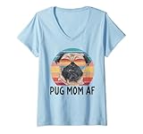 Photo Gallery donna pug mom af regali per pug dog moms maglietta con collo a v Photo Gallery donna pug mom af regali per pug dog moms maglietta con collo a v
