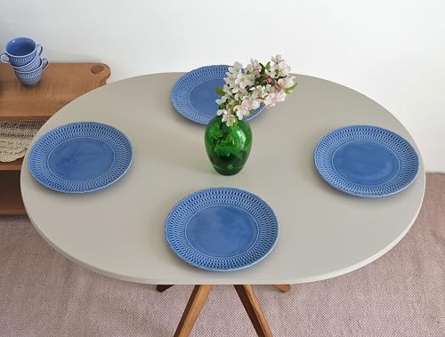 Table à manger moderne peu encombrante beige et bois repas 4 personnes