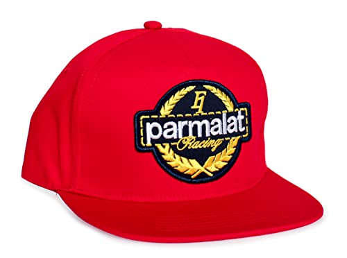 Gorra Parmalat Racing Car Team roja bordada plana miniatura 1