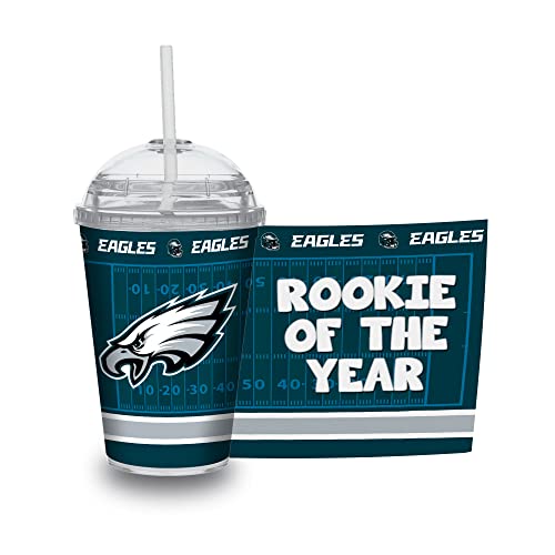 Image of Rico Industries NFL Football Rookie of The Year 12oz Acrylic Tumbler, Youth Tumbler with Swirly Straw
