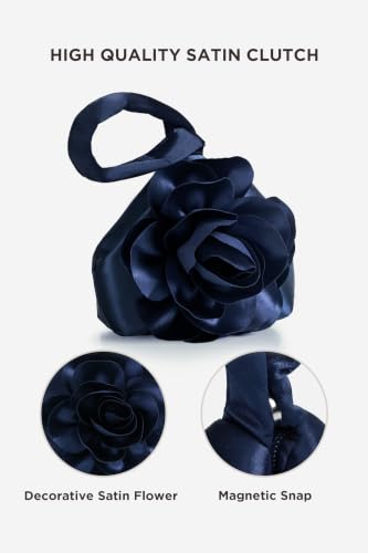 Image of BABEYOND Clutch Purses for Women - Evening Bags Flower Satin Handbag Classy Wristlet Purse for Party Daily Wedding