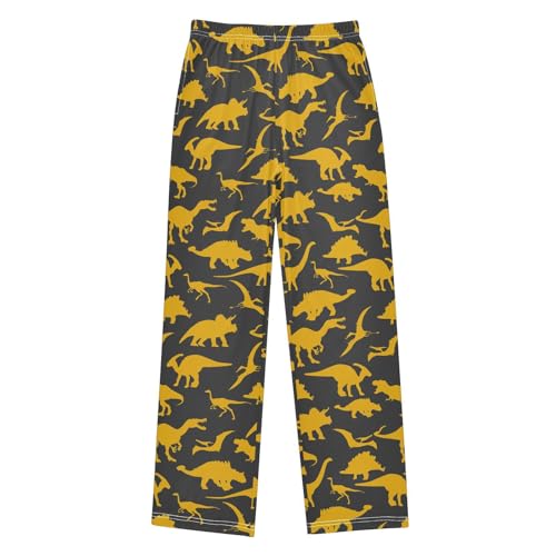 ZZXXB Dinoes Print Boys Long Pants Soft Trousers Elastic Waist Kids Lounge Bottoms with Pockets S-XL