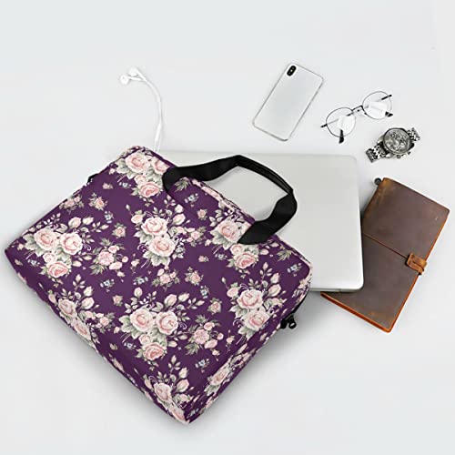 Sacoche ordinateur portable 16 pouces housse PC fleurs et disco rose