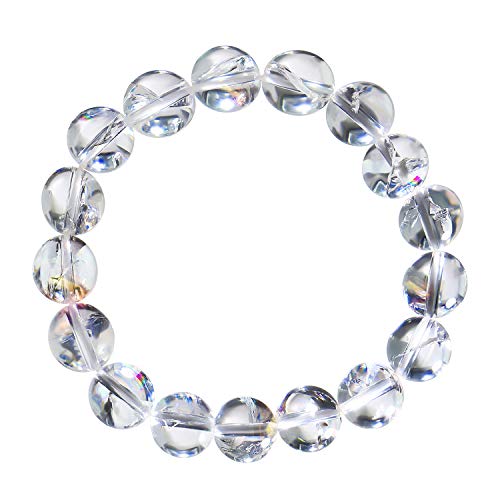 石輝 アイリスクォーツ 虹入りレインボー水晶 12mm ブレスレット 天然石 パワーストーン [b608]