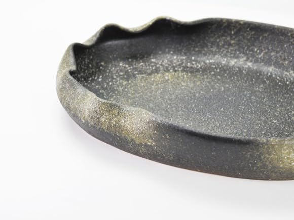 Amazon.co.jp: 【信楽焼】 窯肌変形小判水盤20号 幅60cm×奥行き35cm×高