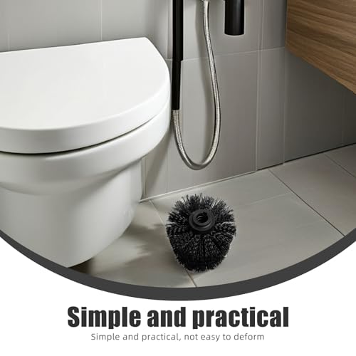 Image of 5-Pack Bathroom Brush Replacement Heads Universal Round Ball Design Plastic Toilet Scrubber for Home and Office Cleaning