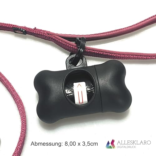 AllesKlaro® - Tragbarer Hundekotbeutelspender - inkl. 1 Rolle auslaufsicherer Kotbeutel - zur Befestigung an Hundeleine