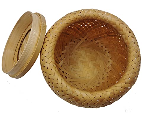 Small Coffee Pods Holder For Capsule Nespresso Vertuoline K-Cup Storage Organizer Handmade Bamboo Woven Jar Canister 6.3Inch #TOP2