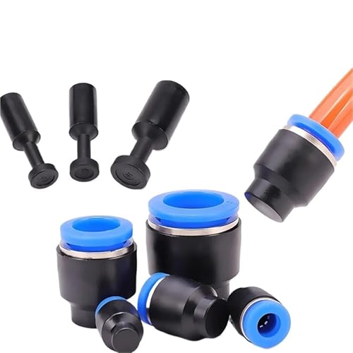 Conector rápido neumático de 4mm y tapón de plástico para tubo de aire comprimido