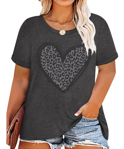 Image of CARCOS Plus Size Tops for Women Short Sleeve Raglan Striped Tee Color Block Crewneck /V Neck Tunic Loose Fit Summer XL-5XL
